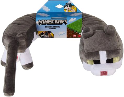 Minecraft Purring Sounds Plush Cat Neck Pillow Toy, Soft Comfort Gift ...