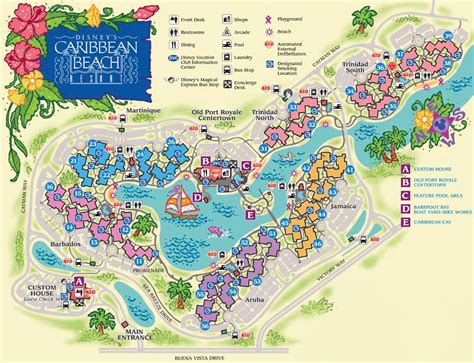 Resort Map | Disney's Caribbean Beach Resort | Florida