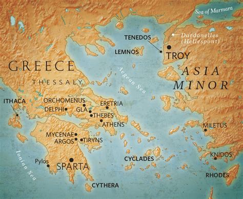 Ancient Greece Map Troy - Sasha Costanza