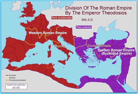 romanin-dogu-ve-bati-olarak-bolunmesi-harita | History, Byzantine ...