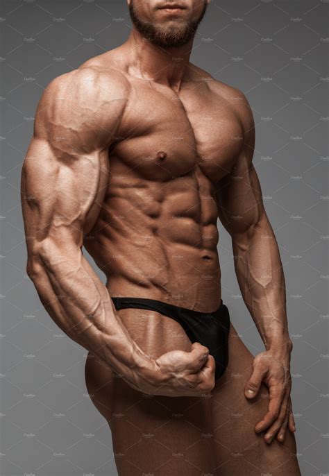 Bodybuilder man with perfect abs containing muscle, bodybuilder, and ...