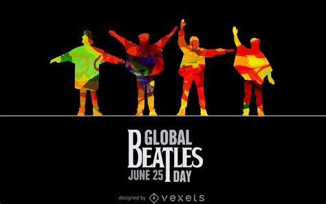 Global Beatles Day Help Silhouettes Vector Download