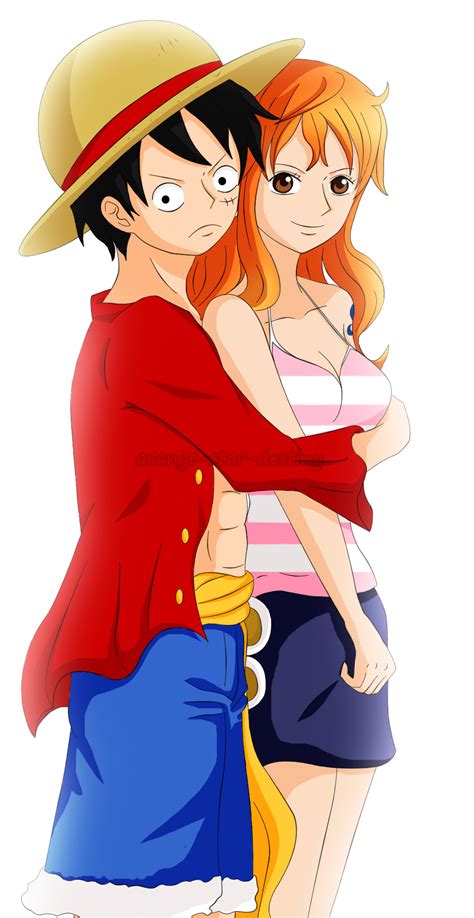 Luffy x Nami by orange-star-destiny on DeviantArt