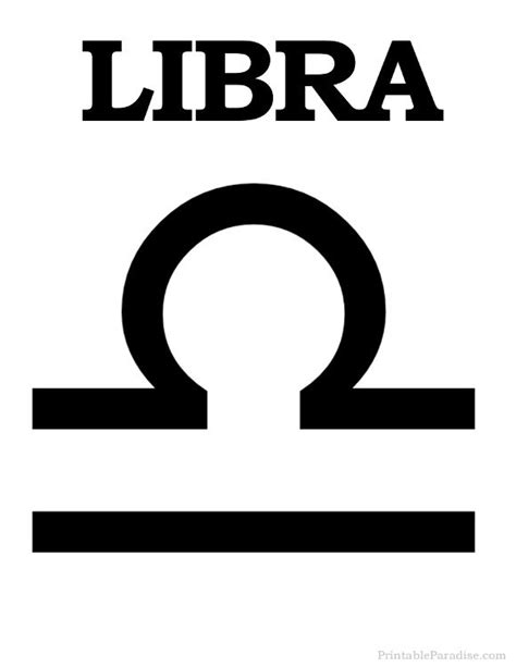 Printable Libra Zodiac Sign - Print Libra Symbol | Libra symbol, Libra ...