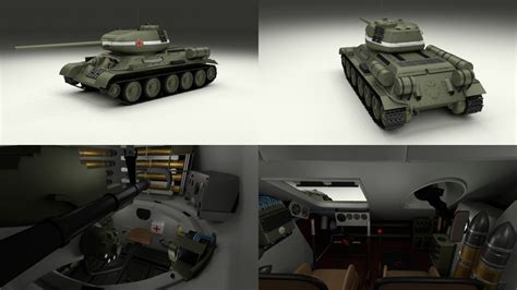 soviet tank interior t 3d obj