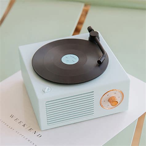 Retro Bluetooth 5.0 Vinyl Record Player Speaker Strong Bass TF Card ...