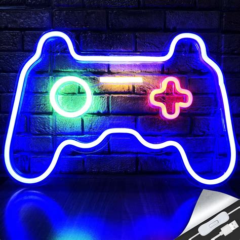 Buy LED Neon Gaming Sign - Gamepad Shape Light for Teen Boys' Game ...