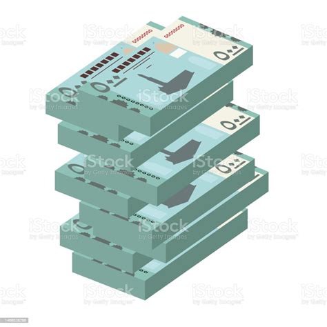 Yemeni Rial Vector Illustration Yemen Money Set Bundle Banknotes Paper ...