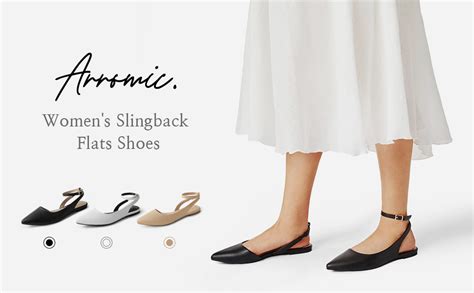 Amazon.com | Arromic Women's Slingback Flats Shoes Pointed Toe Two-Way ...