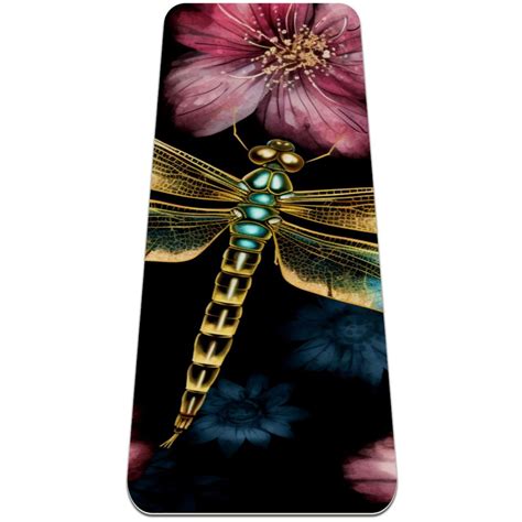 Blue Gloden Dragonfly Yoga Mat with Carry Bag for Women Men,TPE Eco ...