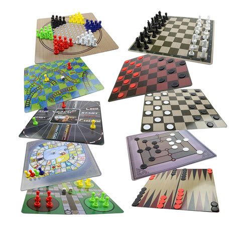 Buy Board Game Set - 10 in 1 Board Games Collection - Chess, Checkers ...