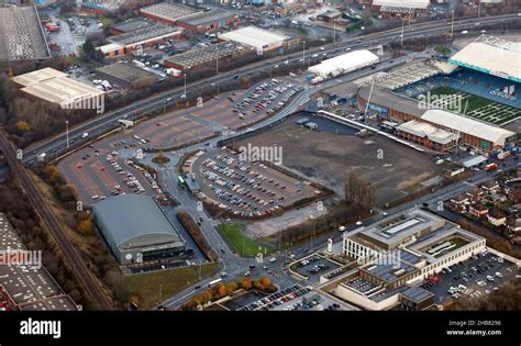 aerial view of Elland Road Park & Ride car park near the football ...