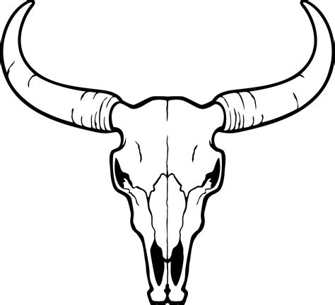 Bull skull black and white png illustration 8505911 PNG