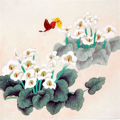 Flowers And Butterflies, Flower Chinese Ink Painting SOAIP0716192HJ ...