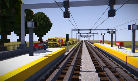 View from middle of tracks facing southbound. | Minecraft city ...