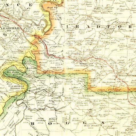 Vintage Map of Clearfield County, Pennsylvania 1866 by Ted's Vintage Art