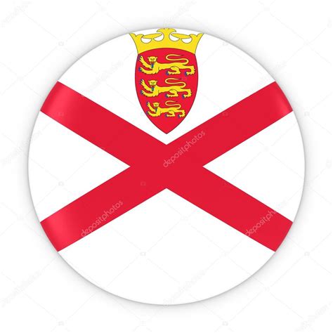 Channel Islands Flag Button - Flag of Jersey Badge 3D Illustration ...