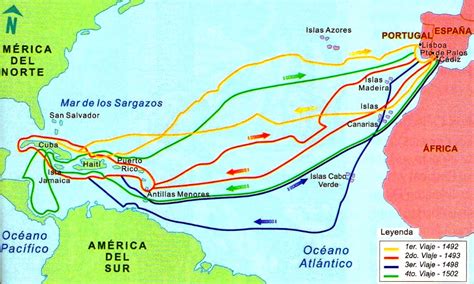 regalo Degenerar Desviación mapa sobre los viajes de cristobal colon ...