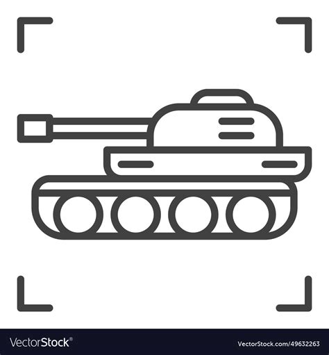 Army tank concept outline icon or symbol Vector Image