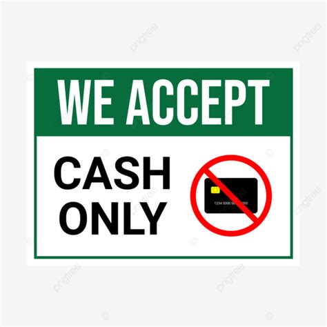 No Cash Sign