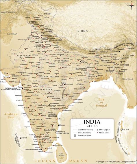 PDF of India Map With Cities, India Map With Cities PDF