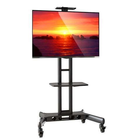 Mount Factory Rolling TV Cart Mobile TV Stand for 40-65 inch Flat ...