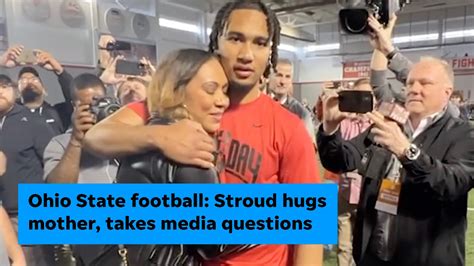 OSU's C.J. Stroud hugs mother, talks with media after 2023 pro day