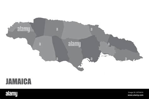 Jamaica regions map Stock Vector Image & Art - Alamy