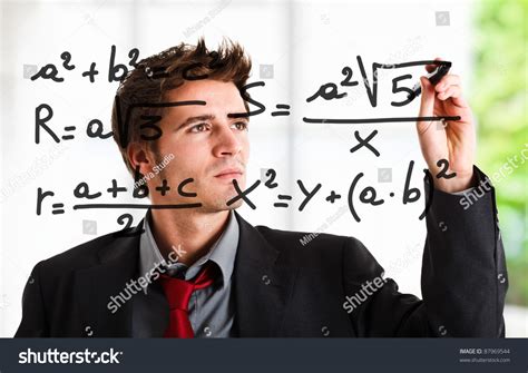 Man Writing Math Formulas On Screen Stock Photo 87969544 | Shutterstock