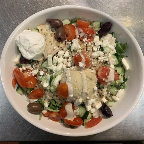 Mediterranean grain bowl from station training today : r/Panera