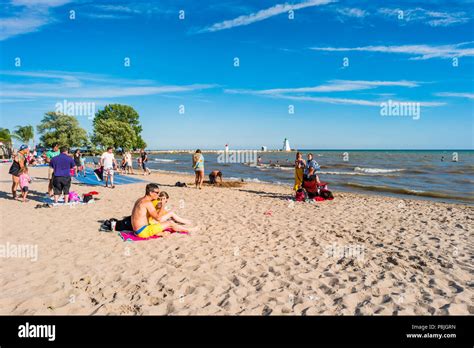 People enjoy beach at Port Dover, Ontario, Canada Stock Photo - Alamy