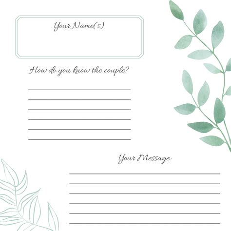 Printable Guest Book Pages