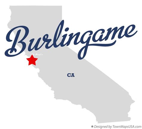 Map of Burlingame, CA, California