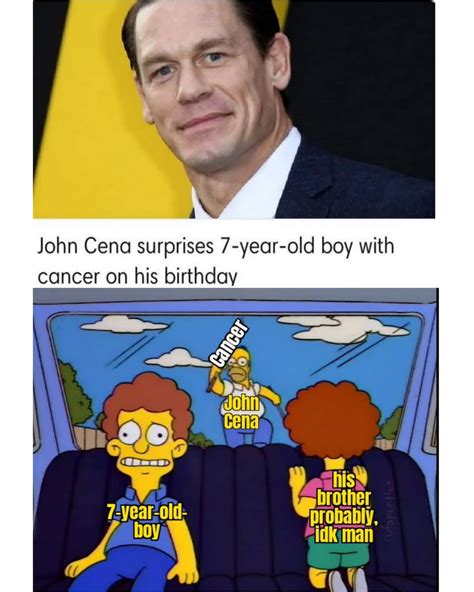 John Cena surprises 7yearold boy with cancer o... - Memegine