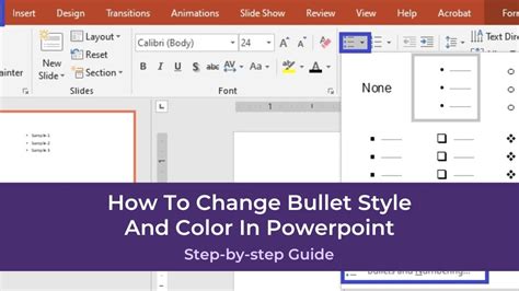 How To Change Bullet Style And Color In Powerpoint - PresentationSkills.me