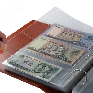 5Pcs Paper Money Holder Banknote Stamps Album Page Loose Leaf ...