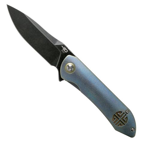 Bestech Knives Emperor Blue/Gold Titanium Folding Knife | BladeOps