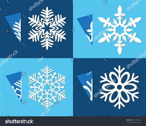 Template Cut Out Paper Snowflake Cutting Stock Vector (Royalty Free ...