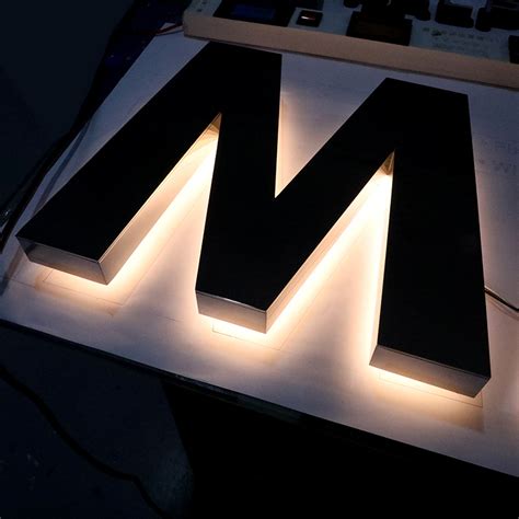 Customized Back Lit Brushed Metal Letter Metal Channel Letters - China ...