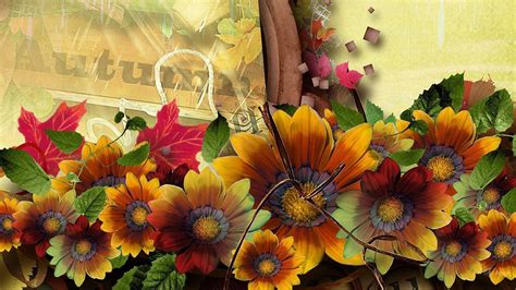 Vintage Fall Flowers Wallpaper : Vintage Fall Flowers Wallpaper ...