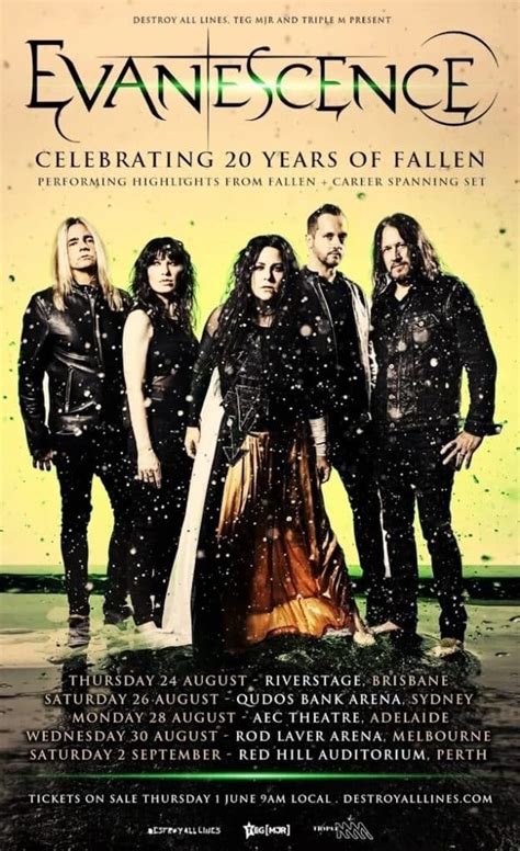 EVANESCENCE Celebrating 20th Anniversary Of 'Fallen' On Australian Tour