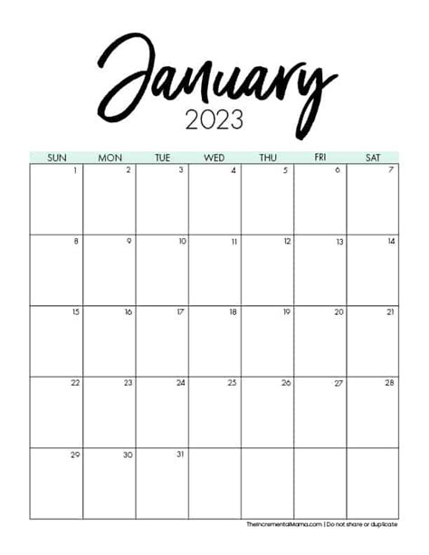 Free Printable 2023 Calendar Printable PDF Template