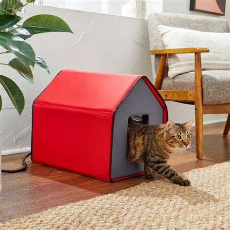 FRISCO Indoor Heated Cat House, Red - Chewy.com