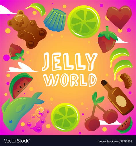 Jelly world banner or poster with title Royalty Free Vector