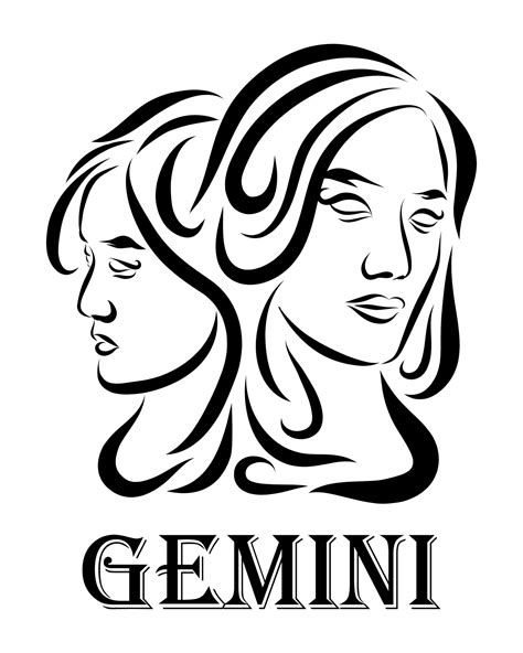 Old Gemini Zodiac Sign Art