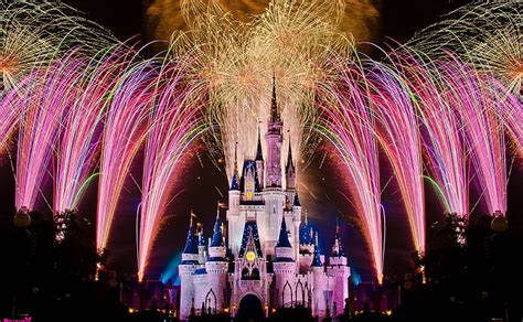 HD wallpaper: Fireworks Over Cinderella Castle, pink Disneyland castle ...