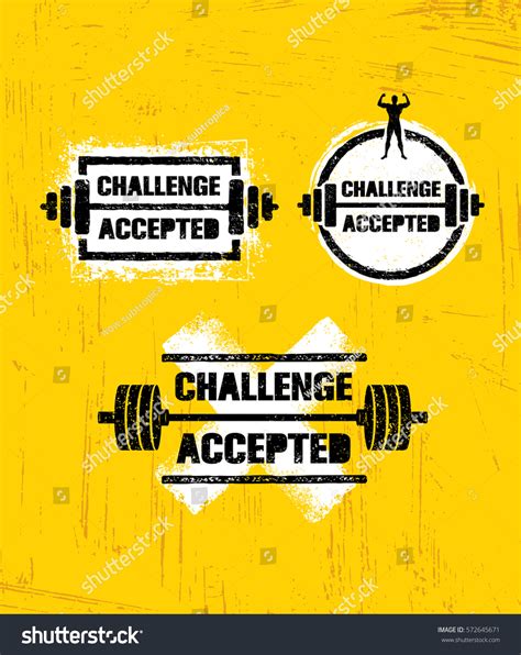 Challenge Accepted Creative Sport Fitness Design Stock Vector (Royalty ...