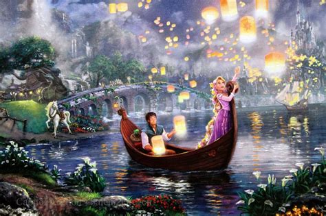 Tangled Disney Princess Thomas Kinkade Puzzle Turned Artwork - Etsy