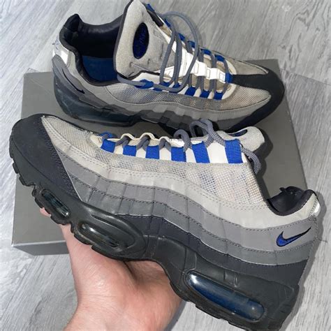 ️ Air Max 95 Grey ️ -Grey/ blue lace loops 🔷 -Size... - Depop