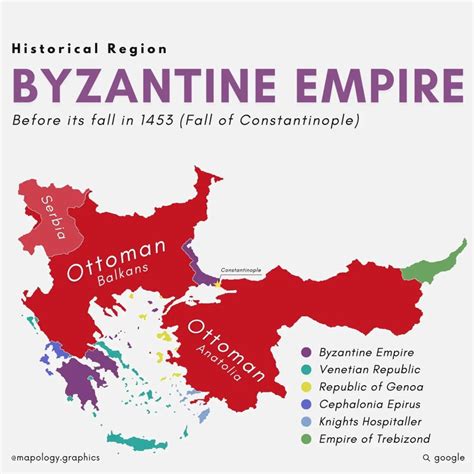 Byzantine Empire, 1453. by mapology.graphics ... - Maps on the Web